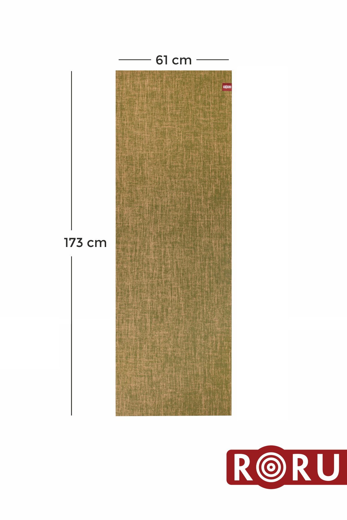 Roru Concept Doğal Jüt Yoga Egzersiz Matı 173 x 61 cm 5 mm Kuru, Az - Orta Terleyen Eller İçin, Yeşil