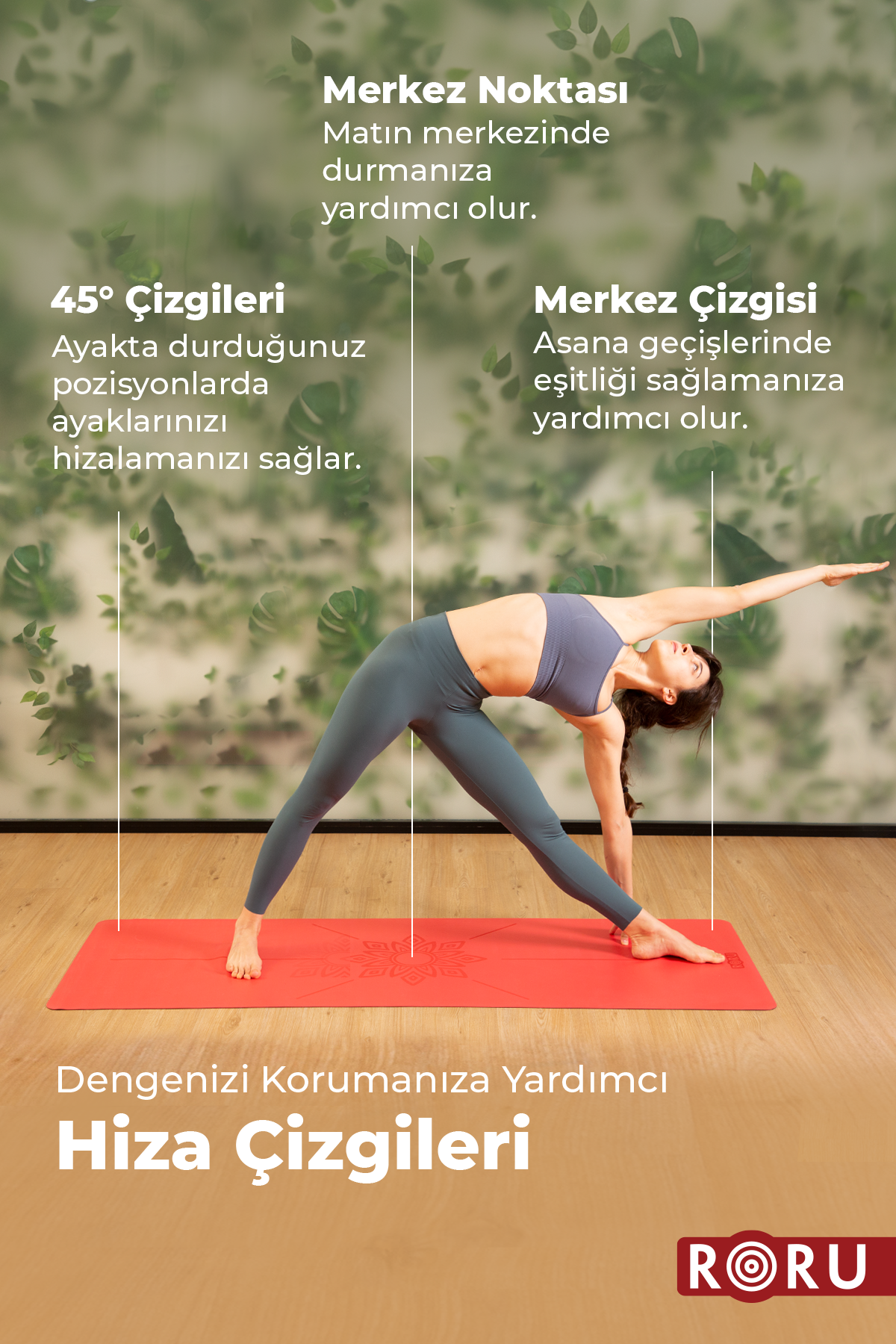 Roru Concept Sun Kaydırmaz Yoga Egzersiz Matı 183 x 68 cm 5 mm Kuru - Nemli Eller İçin, Doğal Kauçuk, Beyaz